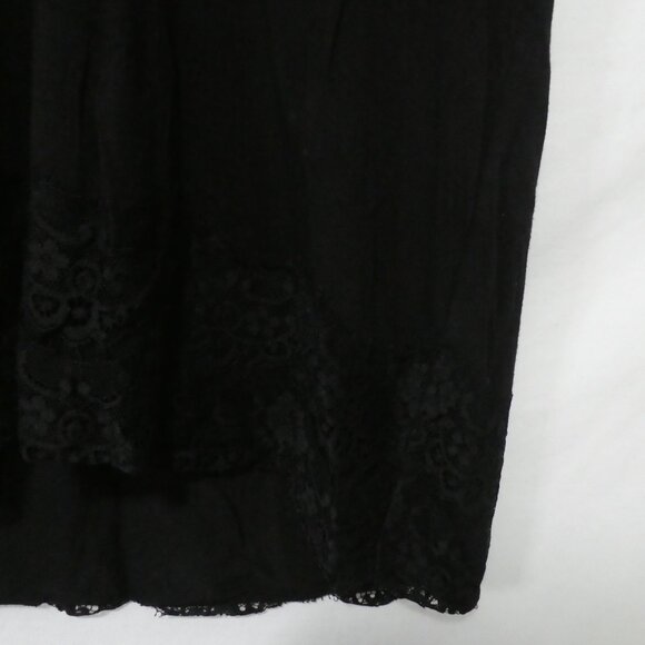 ADDITION ELLE | 1X | Black Sleeveless Top With Lace Trim Hem - Picture 8 of 14
